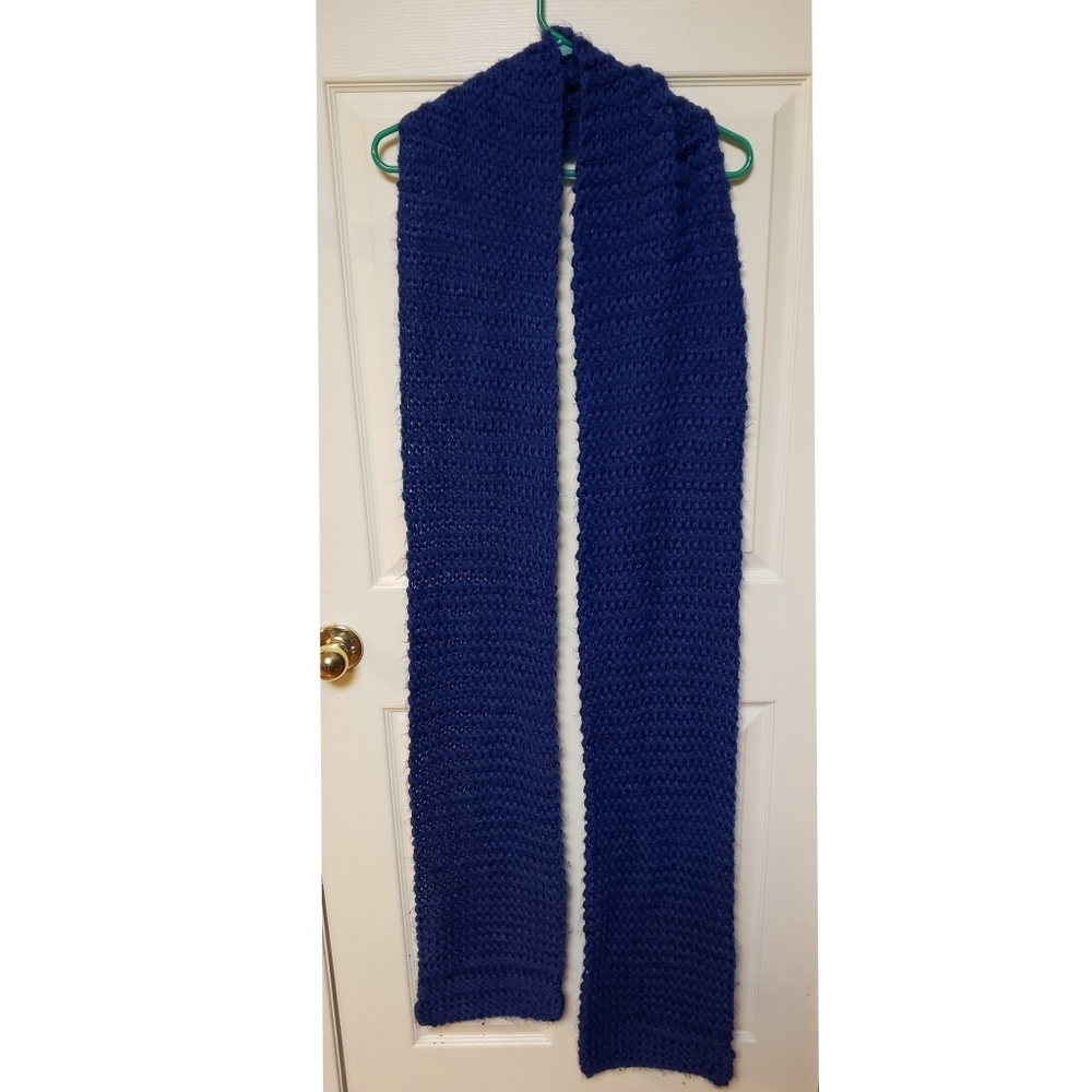 Blue Long Knitted Scarf - Picture 2 of 5